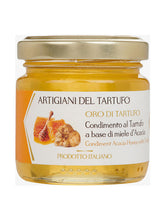 Feiner Akazienhonig mit weißem Trüffel – Gourmetprodukt, luxuriöser Honig, weißer Trüffel, Delikatesse, Akazienblütenhonig, Trüffelhonig, exquisite Feinkost