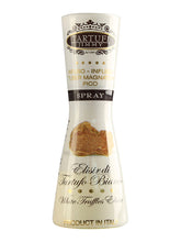 Elixier aus weißem Trüffel – feiner Aufguss aus weißem Trüffel, präsentiert in einer innovativen und vielseitigen Sprühflasche, ideal zum Veredeln von warmen und kalten Gerichten