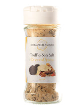 Entdecken Sie unser Trüffelsalz ORIENTAL SPICES, angereichert mit einer exotischen Mischung aus orientalischen Gewürzen, darunter Kurkuma, Ingwer und Curry. Dieses feine Meersalz aus dem Mittelmeer verleiht Ihren Gerichten einen einzigartigen und aromatischen Geschmack, perfekt für Liebhaber der orientalischen Küche.