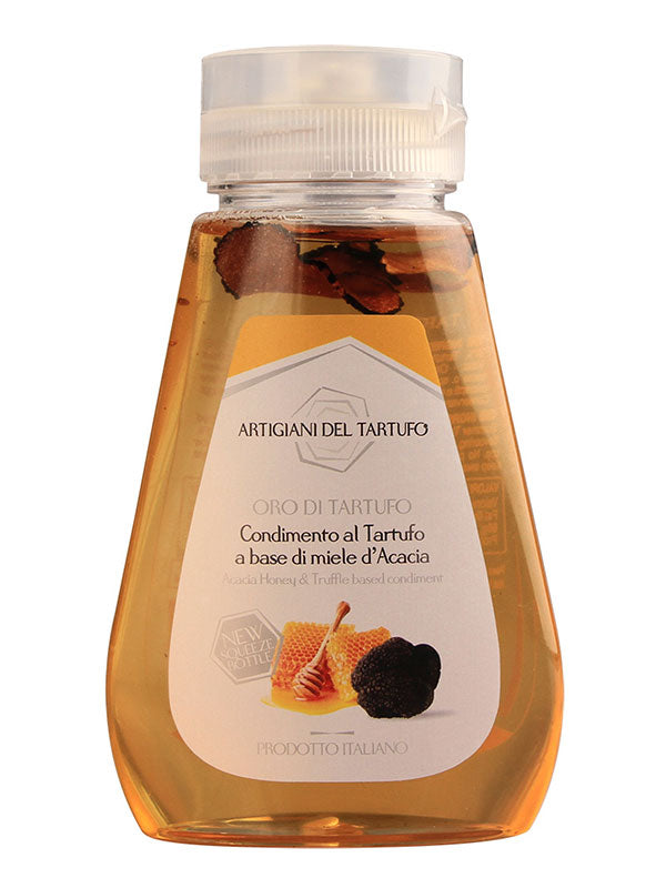 Feiner Akazienhonig veredelt mit edlem Trüffel – Gourmetprodukt, luxuriöser Honig, Trüffelgeschmack, Delikatesse, Akazienblütenhonig, Trüffelhonig, exquisite Feinkost
