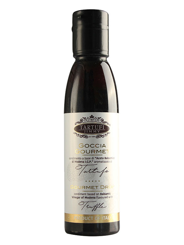 Balsamico-Essig aus Modena mit Trüffelaroma – dichte, schmackhafte Trüffelglasur in praktischer Squeeze-Flasche, verleiht Gerichten zusätzlichen Geschmack, Gourmet-Produkt, ideal für Vorspeisen, Obst und Desserts